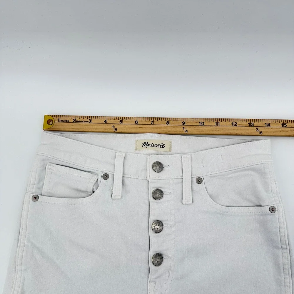 Madewell Stovepipe Jeans Women's Size 27 White Button Fly High‎ Rise